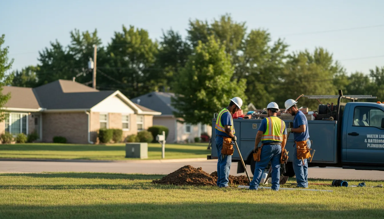 Residential water line and bathroom plumbing service in Leopold, MO